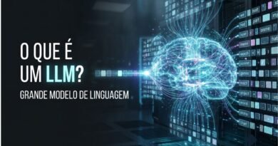 Representação de um grande modelo de linguagem processando tokens por meio de camadas Transformer e conexões de atenção.